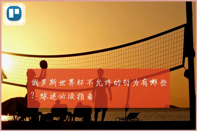 俄罗斯世界杯不允许的行为有哪些?球迷必读指南